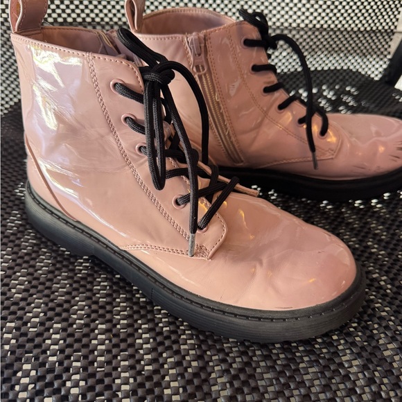 Trendy Pink Lace-Up Kids Boots - Picture 11 of 11